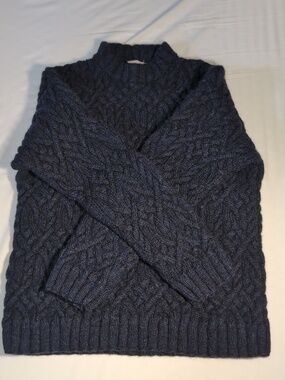 Men's Navy Fisherman Cable Knit Sweater